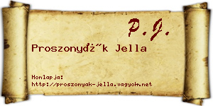 Proszonyák Jella névjegykártya